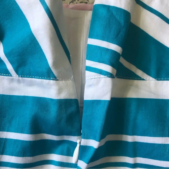 5/$25 
Talbots Floral Skirt Turquoise White 8 Stripes Flower  Side Zipper - Picture 7 of 8